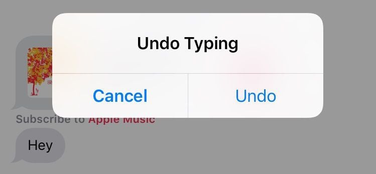 undo typing