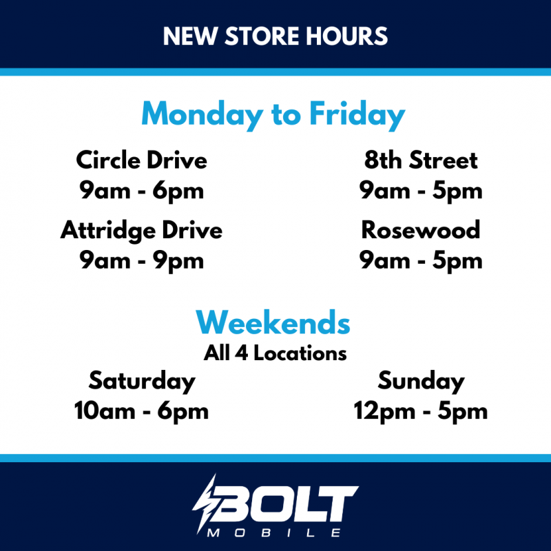 new store hours bolt post ig