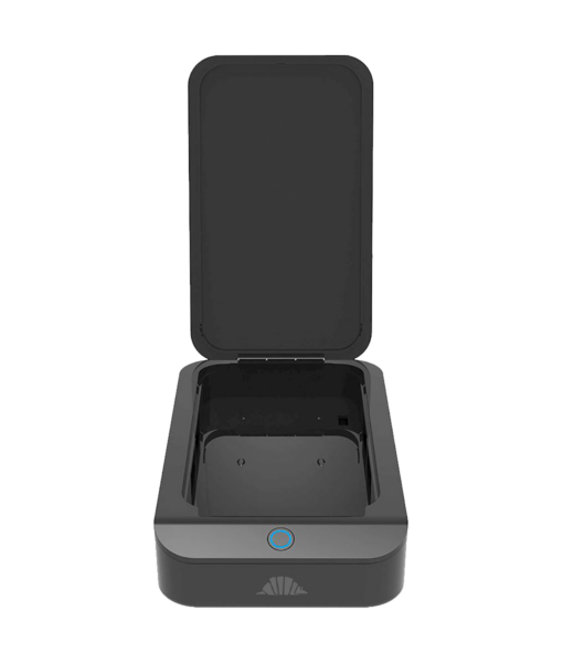 Front view of the intelliARMOR Universal UV Sterilizer for Smartphones