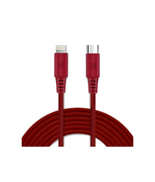 Caseco Braided USB C to Lightning Cable 2 Meter Red