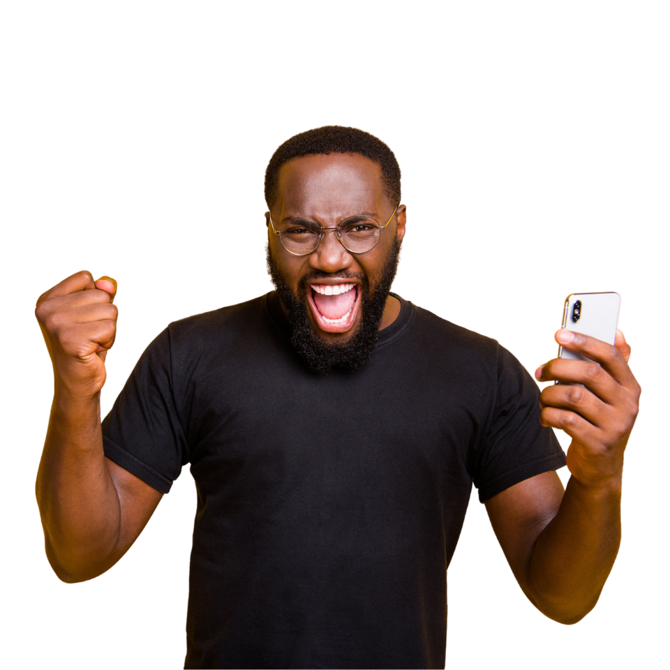 Guy Excited with Phone - Bolt Mobile - Website Main 960 x 960