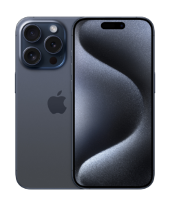 Apple iPhone 15 Pro Product Shots Bolt Mobile Website SaskTel Blue Titanium Combo