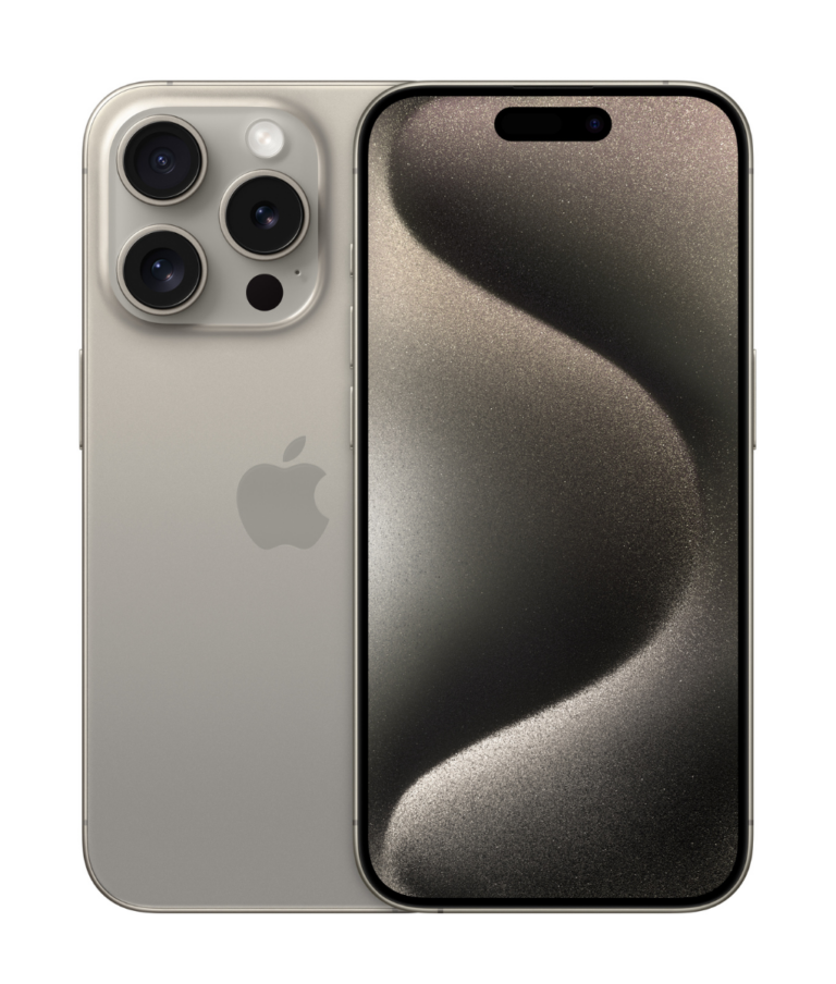 Apple iPhone 15 Pro Product Shots Bolt Mobile Website SaskTel Natural Titanium Combo