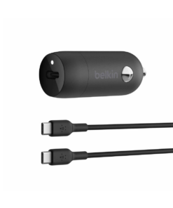 Belkin Boost Charge Car Charger 30W PD/PPS USB-C with USB- C to USB-C Cable Black