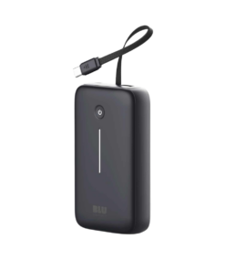 Blu Element PowerFlex 20K mAh 30W PD Power Bank with Built-In USB-C Cable Black