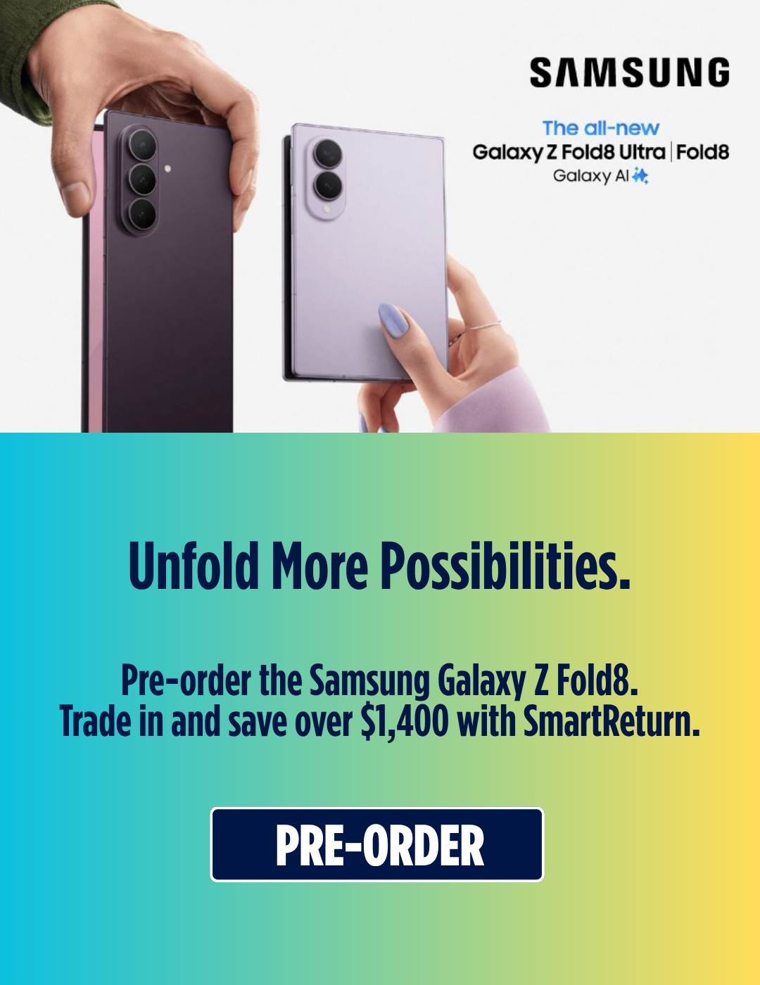 Samsung Galaxy Z Fold8 Ultra Pre-Order Website Banner - Bolt Mobile - Mobile Version Samsung Galaxy Z Fold8 Ultra Pre Order Website Banner Bolt Mobile Mobile Version